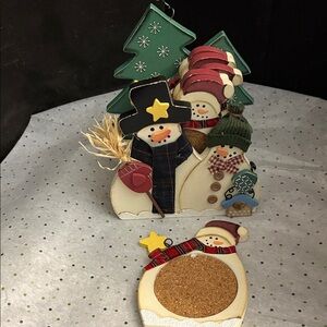 Festive Snowman Family Coaster Set